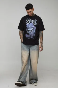 boohooMAN T-Shirt Imprimé Ghost License Oversize Grande Taille<Homme Tout Afficher|Tout Afficher