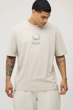 boohooMAN T-shirt Imprimé Golf Monthly The Big Dog Sous Licence Officielle Coupe Oversize<Homme T-Shirts Impriméstendances|T-Shirts