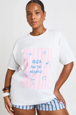 T-shirt Imprimé Grande Taille Ibiza Pour Le Week-end