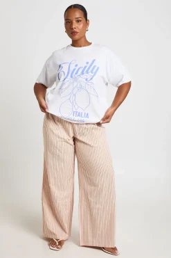 boohoo T-shirt Imprimé Grande Taille La Dolce Vita<Femme Tops