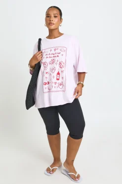boohoo T-shirt Imprimé Grande Taille Plus Facile De Tomber Amoureuse<Femme Tops