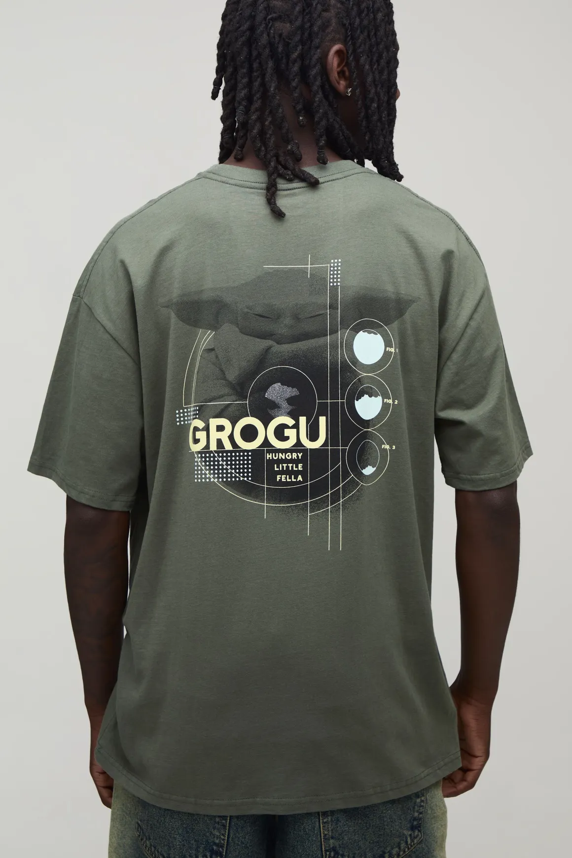 T-shirt Imprimé Grogu The Mandalorian Sous Licence Officielle Coupe Oversize
