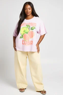 boohoo T-shirt Imprimé Havana Cuba Grande Taille<Femme Tops