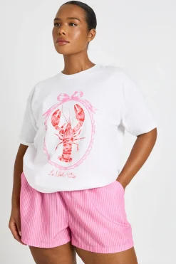 boohoo T-shirt Imprimé Homard Grande Taille<Femme Tops