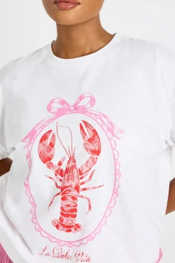 boohoo T-shirt Imprimé Homard Grande Taille<Femme Tops