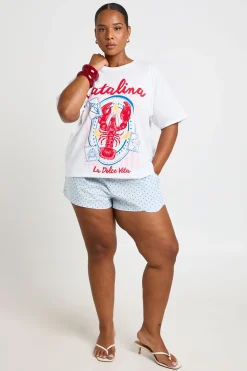 T-shirt Imprimé Homard Grande Taille
