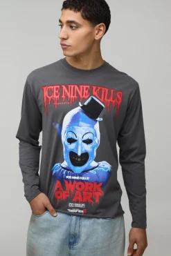 T-Shirt Imprimé Ice Nine Kills Officiel Coupe Regular Ourlet Brut