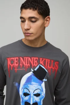 T-Shirt Imprimé Ice Nine Kills Officiel Coupe Regular Ourlet Brut