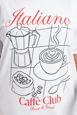 T-shirt Imprimé Italiano Caffè Club Grande Taille