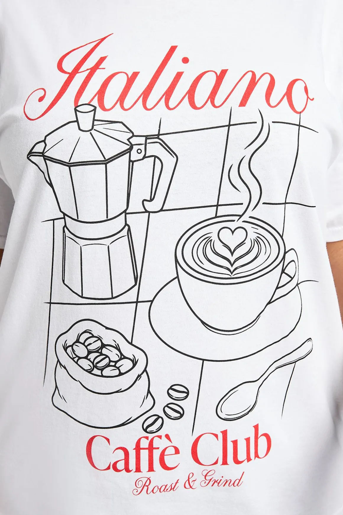T-shirt Imprimé Italiano Caffè Club Grande Taille