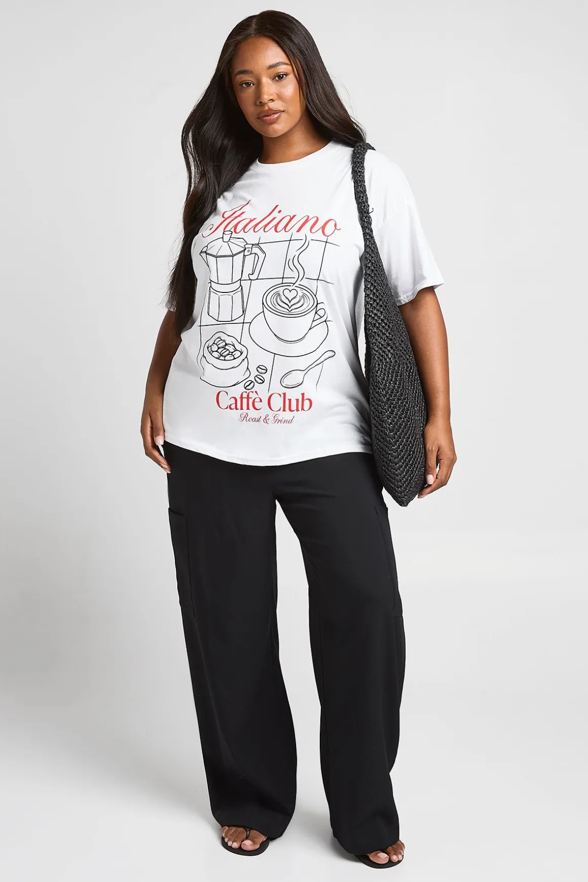 T-shirt Imprimé Italiano Caffè Club Grande Taille