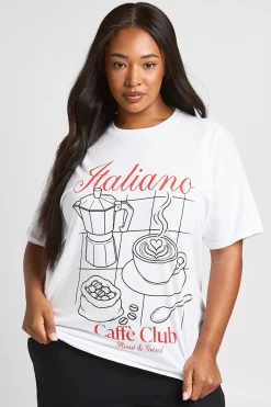 T-shirt Imprimé Italiano Caffè Club Grande Taille