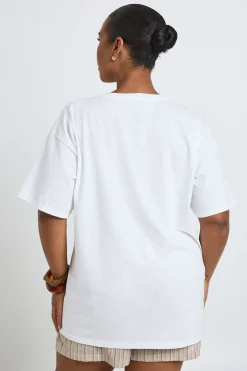 boohoo T-shirt Imprimé Lac De Côme Grande Taille<Femme Tops