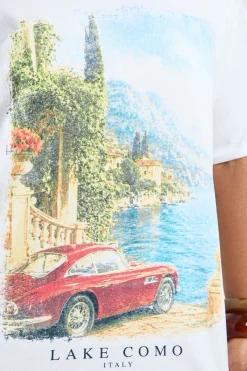 boohoo T-shirt Imprimé Lac De Côme Grande Taille<Femme Tops