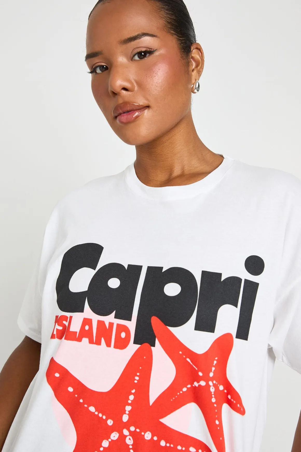 T-shirt Imprimé Île De Capri Grande Taille
