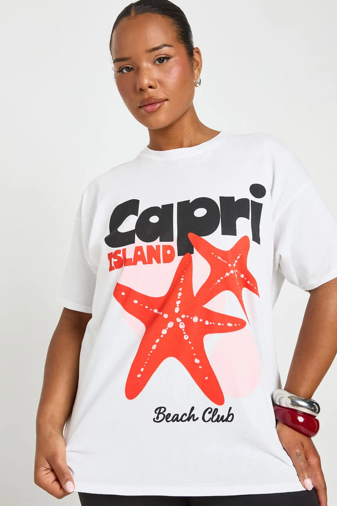 T-shirt Imprimé Île De Capri Grande Taille