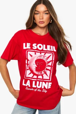 boohoo T-shirt imprimé Le Soleil La Lune<Femme Tops