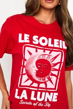 boohoo T-shirt imprimé Le Soleil La Lune<Femme Tops
