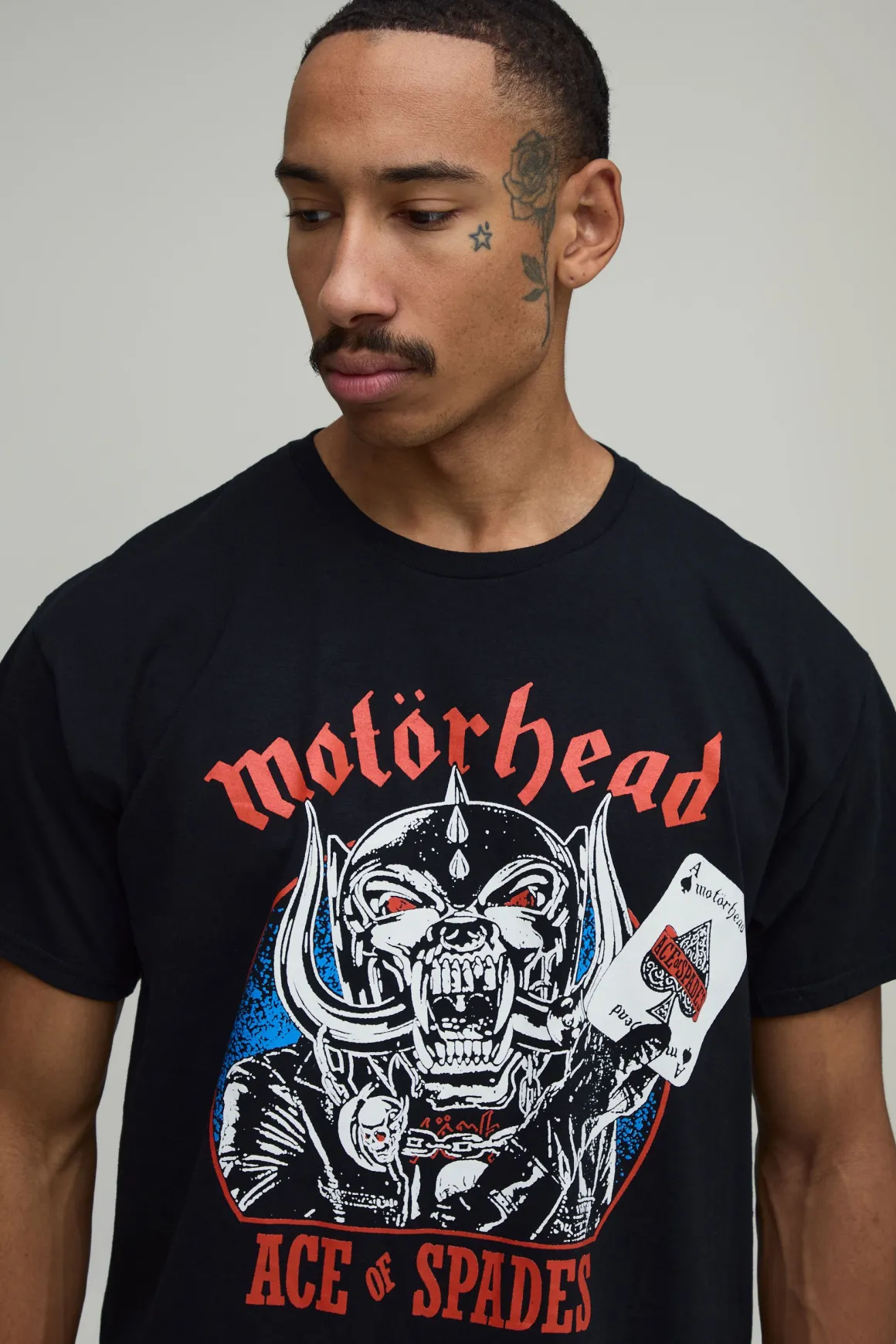 T-shirt Imprimé Licence Ace Of Spades Motörhead Coupe Oversize