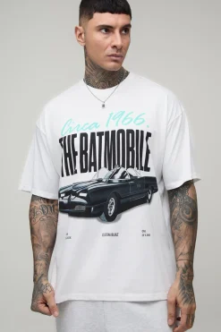 boohooMAN T-shirt Imprimé Licence Batmobile Surdimensionné Tall<Homme Tout Afficher|Tout Afficher