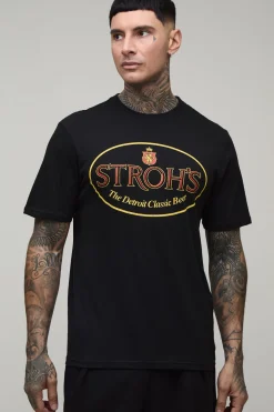 T-shirt Imprimé Licence Bière Stroh's Coupe Regular Tall