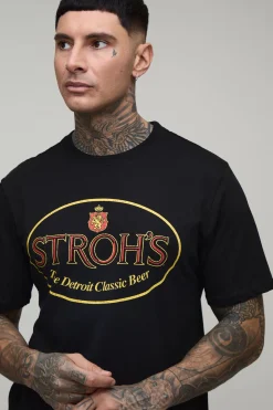 T-shirt Imprimé Licence Bière Stroh's Coupe Regular Tall
