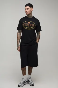 T-shirt Imprimé Licence Bière Stroh's Coupe Regular Tall