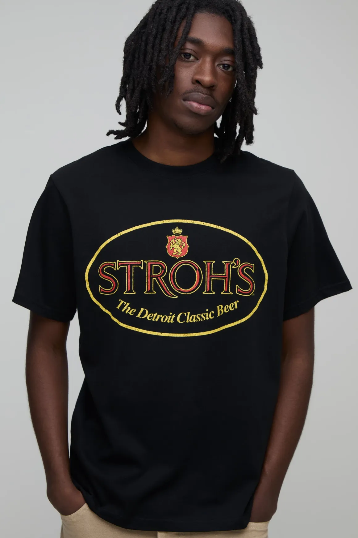 T-shirt Imprimé Licence Bière Stroh's Coupe Regular