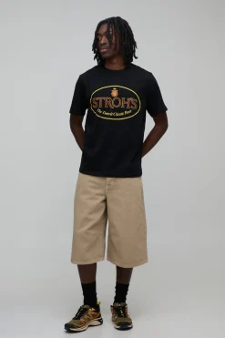 T-shirt Imprimé Licence Bière Stroh's Coupe Regular