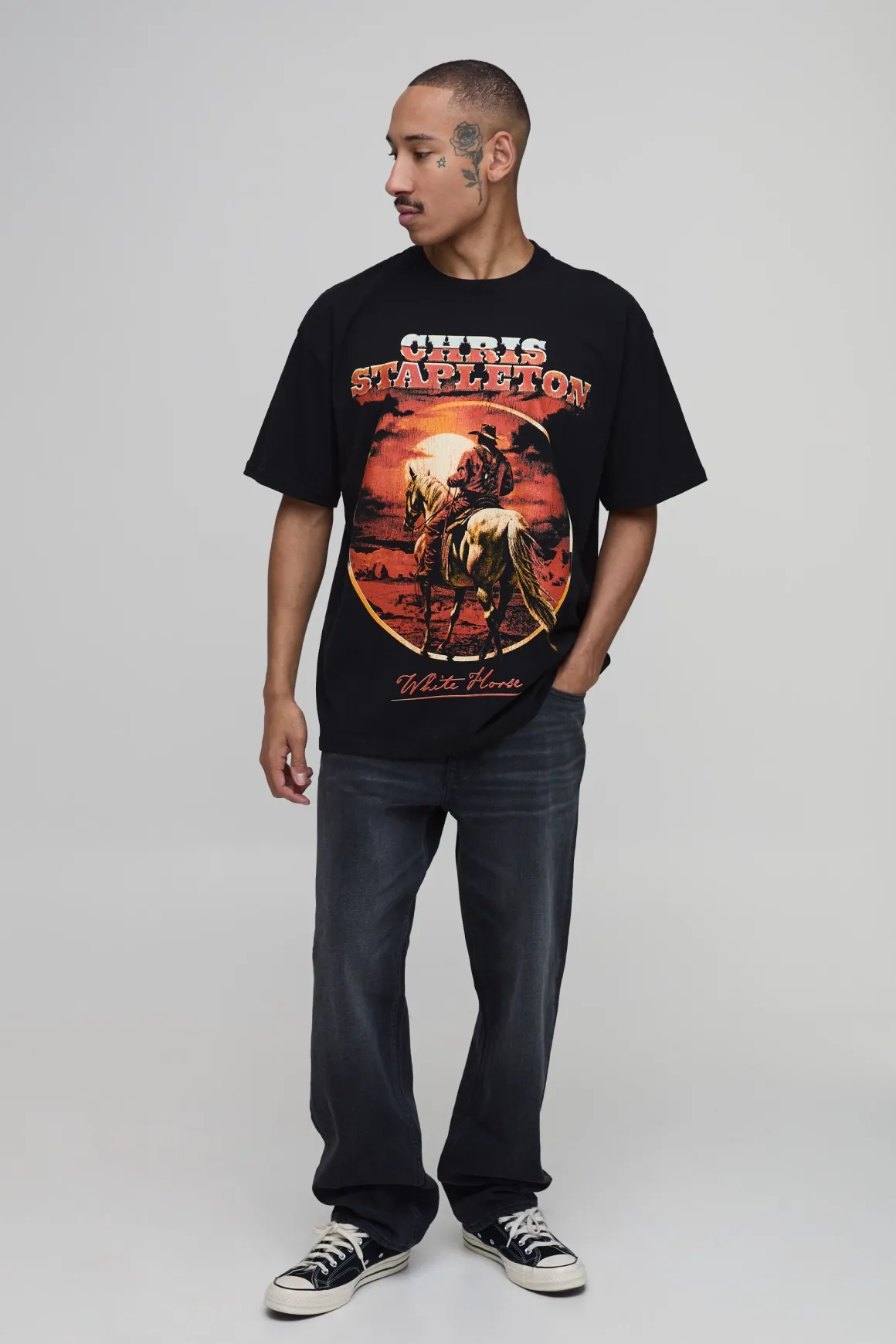 T-shirt Imprimé Licence Chris Stapleton Coupe Oversize