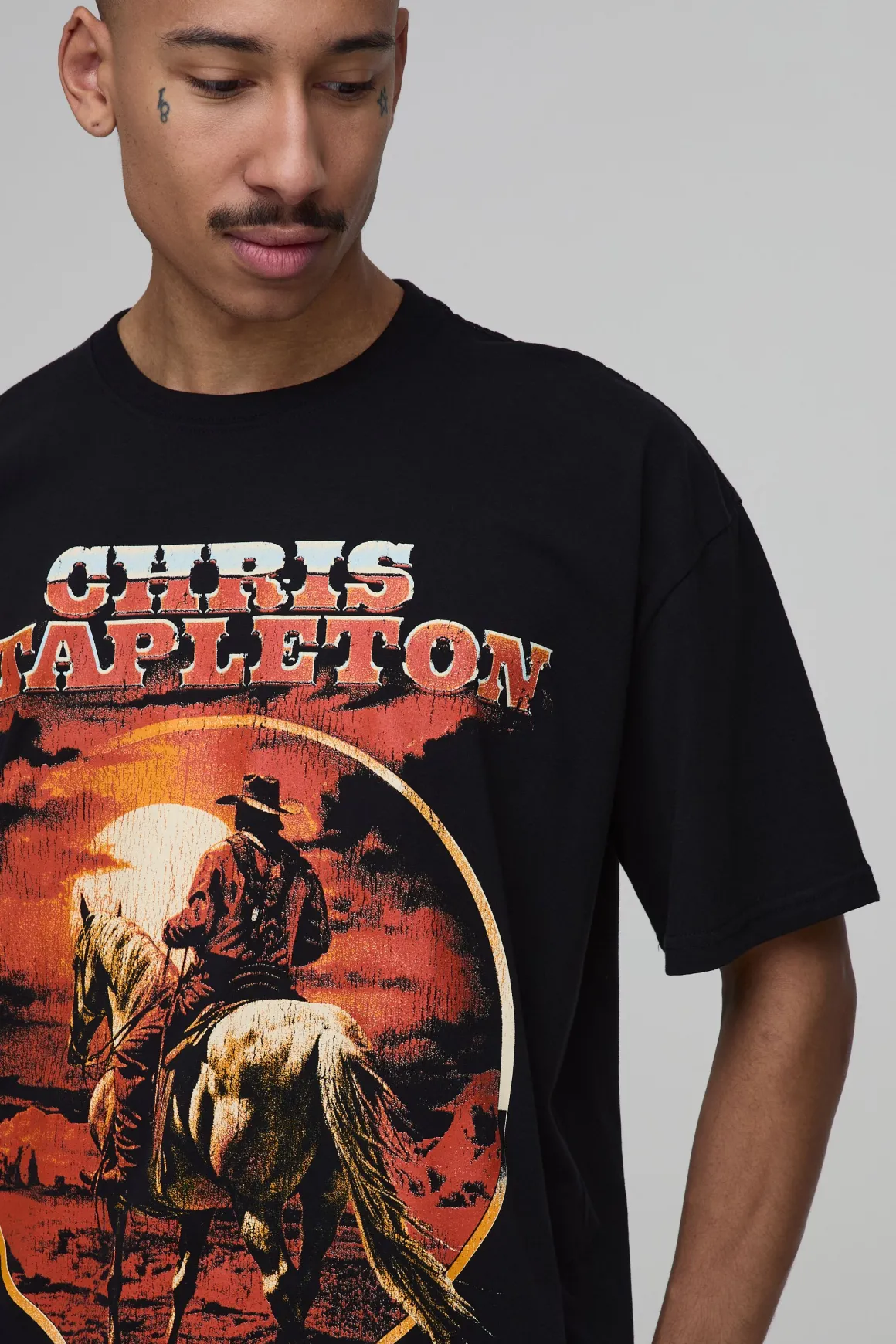 T-shirt Imprimé Licence Chris Stapleton Coupe Oversize