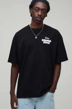 boohooMAN T-shirt Imprimé Licence Donald Duck Oversize<Homme T-Shirts Impriméstendances|T-Shirts