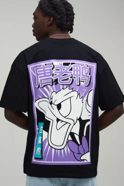 boohooMAN T-shirt Imprimé Licence Donald Duck Oversize<Homme T-Shirts Impriméstendances|T-Shirts