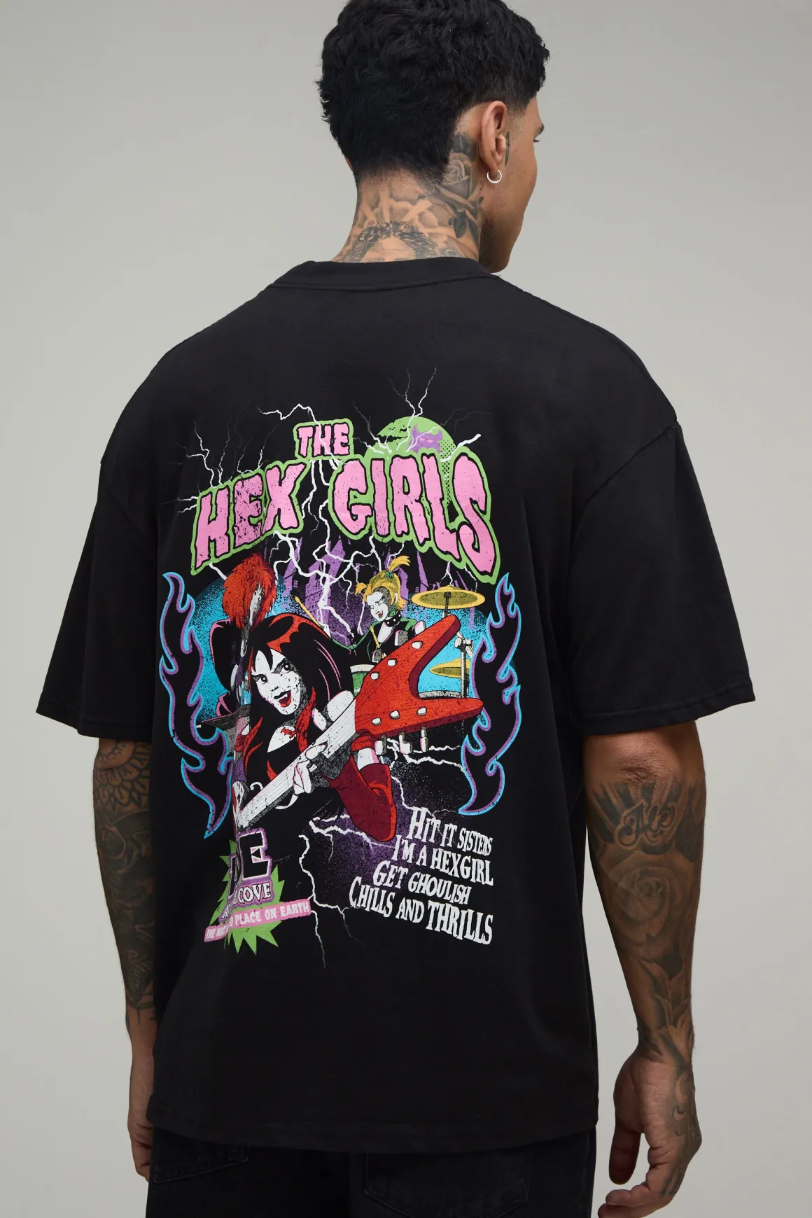 T-shirt Imprimé Licence Hex Girls Scooby Doo Col Prolongé Oversize Tall