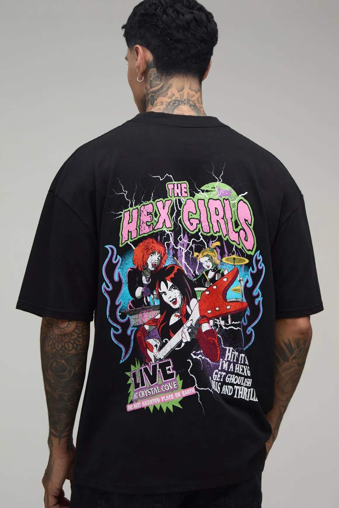 T-shirt Imprimé Licence Hex Girls Scooby Doo Col Prolongé Oversize Tall
