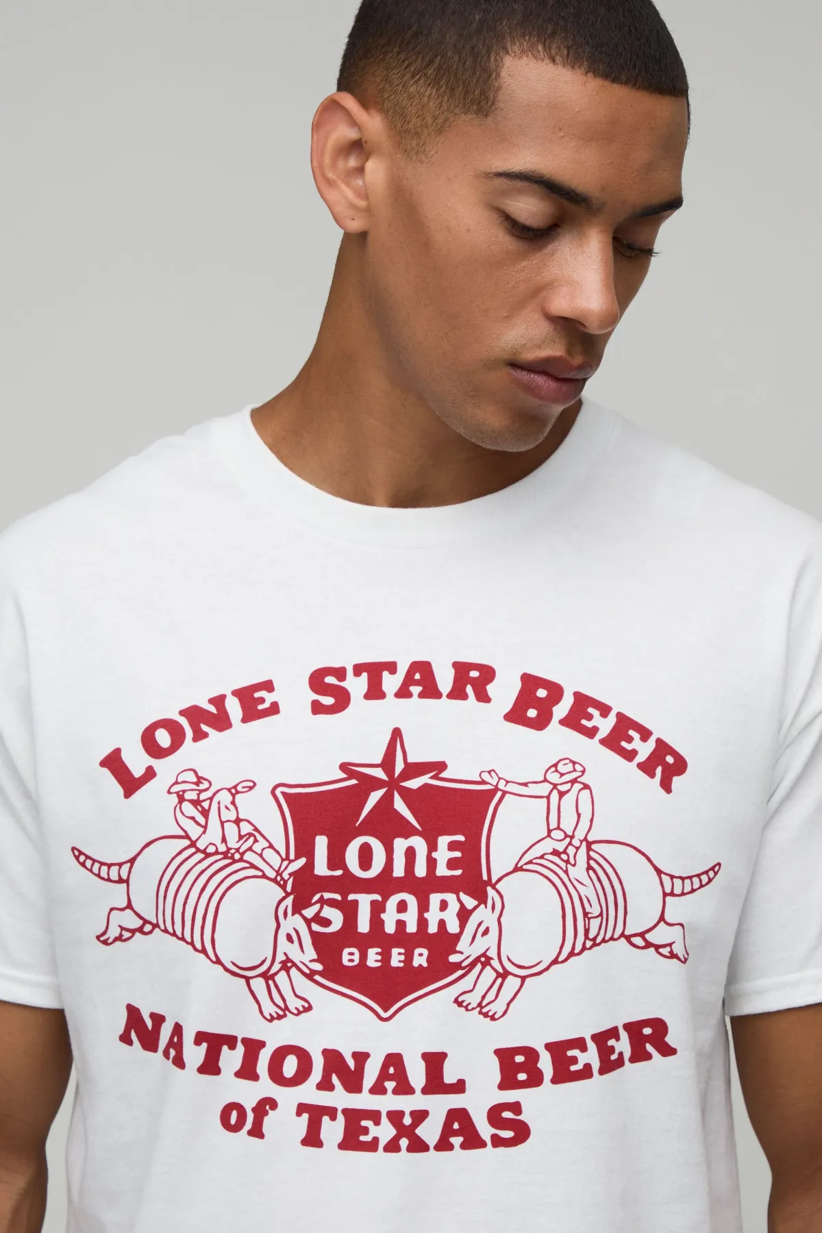 boohooMAN T-shirt Imprimé Licence Lone Star Beer Coupe Regular<Homme T-Shirts Impriméstendances|T-Shirts