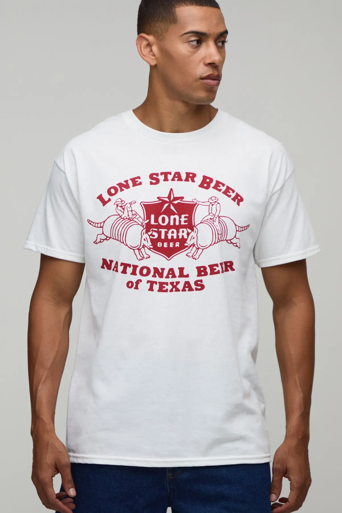 boohooMAN T-shirt Imprimé Licence Lone Star Beer Coupe Regular<Homme T-Shirts Impriméstendances|T-Shirts
