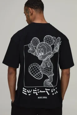 boohooMAN T-shirt Imprimé Licence Mickey Mouse Coupe Oversize<Homme T-Shirts Impriméstendances|T-Shirts