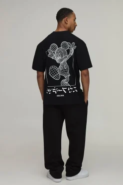 boohooMAN T-shirt Imprimé Licence Mickey Mouse Coupe Oversize<Homme T-Shirts Impriméstendances|T-Shirts