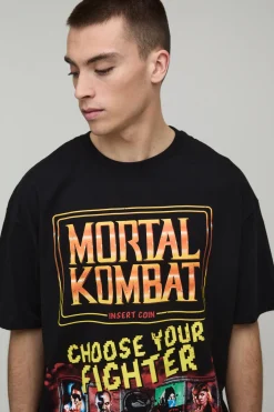 boohooMAN T-Shirt Imprimé Licence Mortal Kombat Coupe Oversize<Homme T-Shirts Impriméstendances|T-Shirts
