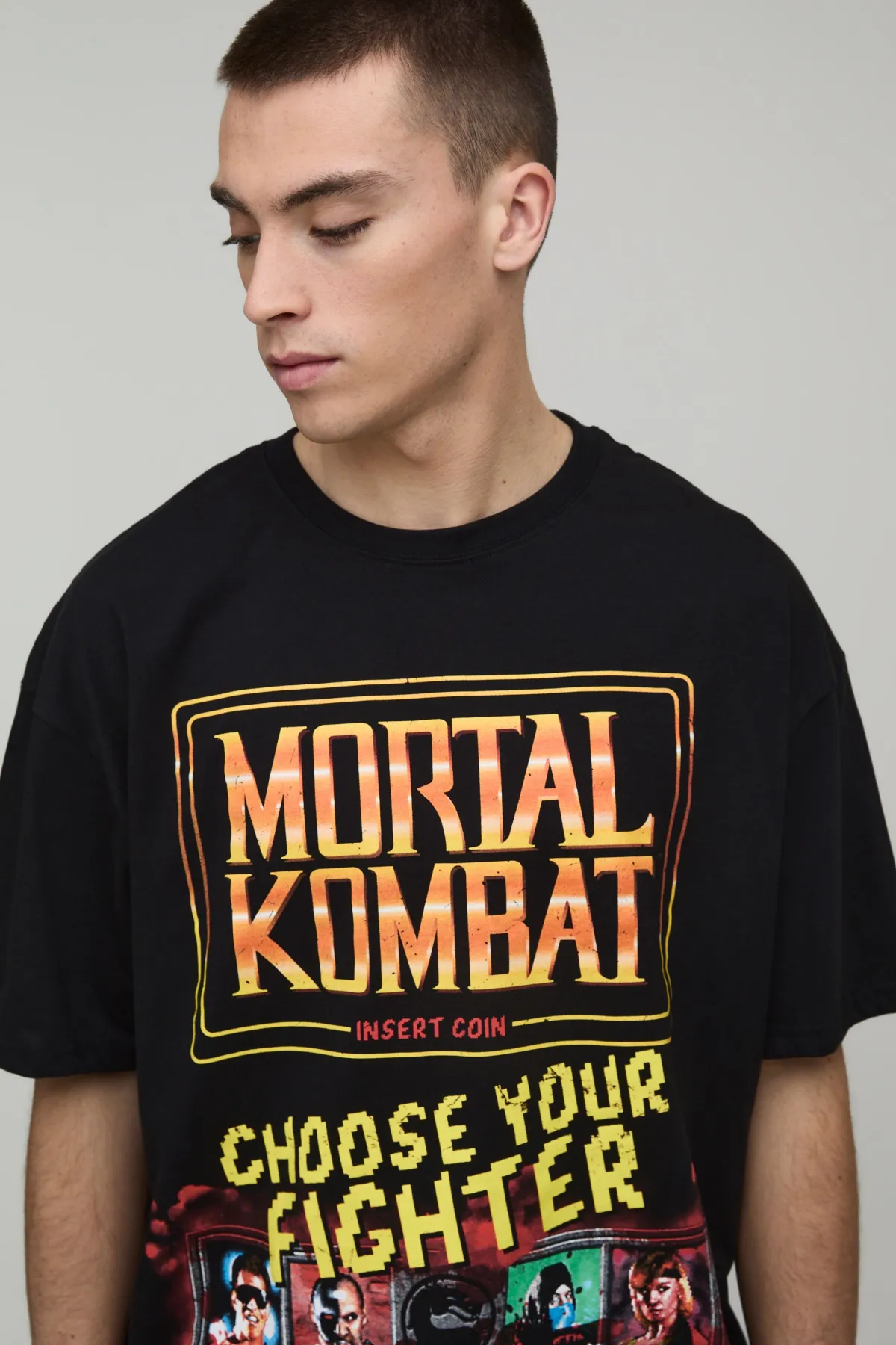 boohooMAN T-Shirt Imprimé Licence Mortal Kombat Coupe Oversize<Homme T-Shirts Impriméstendances|T-Shirts