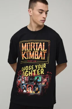 boohooMAN T-Shirt Imprimé Licence Mortal Kombat Coupe Oversize<Homme T-Shirts Impriméstendances|T-Shirts