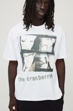 boohooMAN T-shirt Imprimé Licence Officielle The Cranberries Coupe Oversize<Homme T-Shirts Impriméstendances|T-Shirts