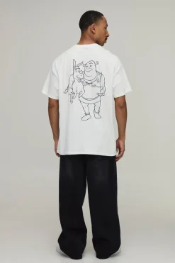 boohooMAN T-shirt Imprimé Licence Ogre Shrek Oversize<Homme T-Shirts Impriméstendances|T-Shirts
