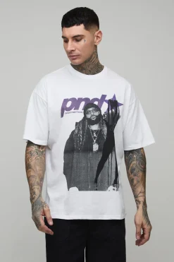 boohooMAN T-shirt Imprimé Licence Partynextdoor Oversize Tall<Homme Tout Afficher|Tout Afficher