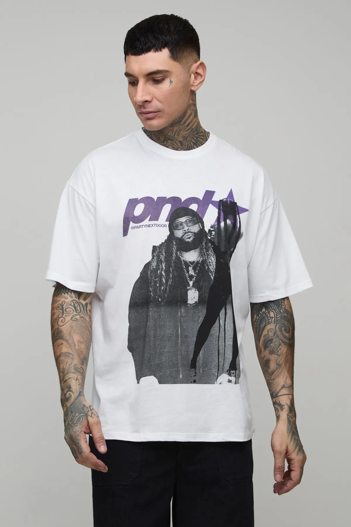 boohooMAN T-shirt Imprimé Licence Partynextdoor Oversize Tall<Homme Tout Afficher|Tout Afficher