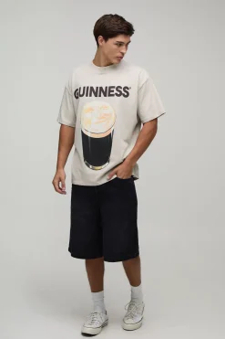 T-shirt Imprimé Licence Pinte Guinness Coupe Oversize