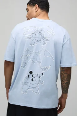 T-shirt Imprimé Licence Pokémon Surdimensionné Avec Personnages