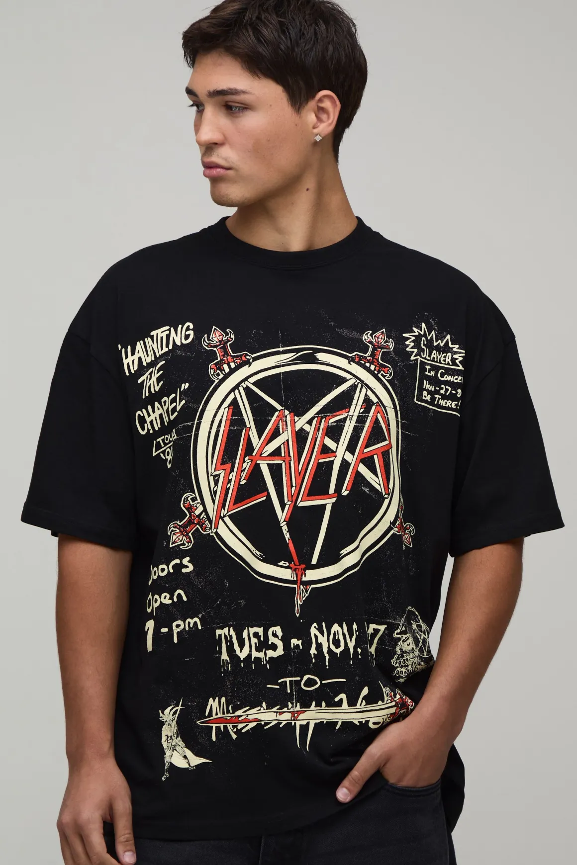 T-shirt Imprimé Licence Slayer Coupe Oversize