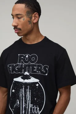 boohooMAN T-shirt Imprimé Licence Space Foo Fighters Oversize<Homme T-Shirts Impriméstendances|T-Shirts